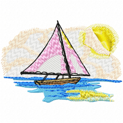 Boats Embroidery Design 3 Boats Embroidery Design 3